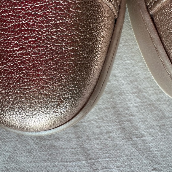 Max Mara rose gold leather sneakers sz 7 - Picture 6 of 7